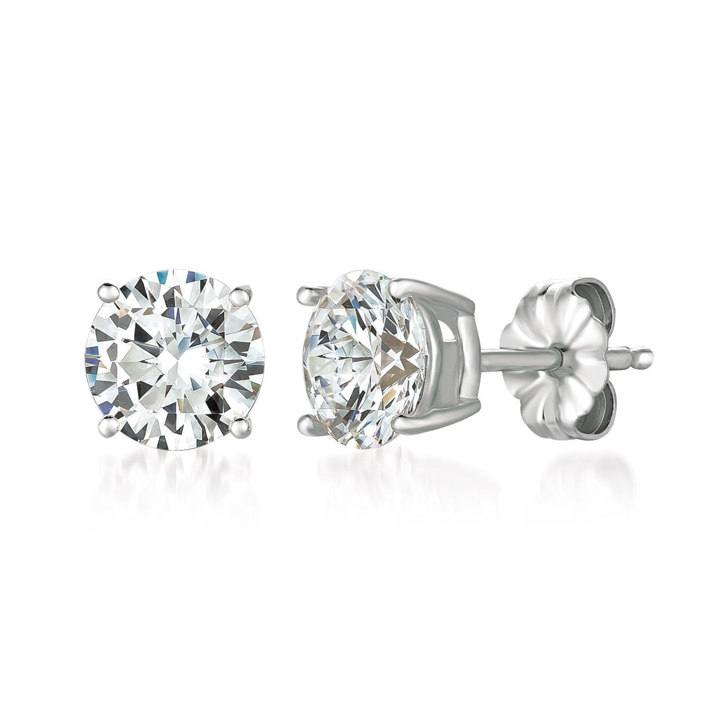 Crislu Solitaire Brilliant Stud Earrings Finished in Pure Platinum - 3.0 Cttw