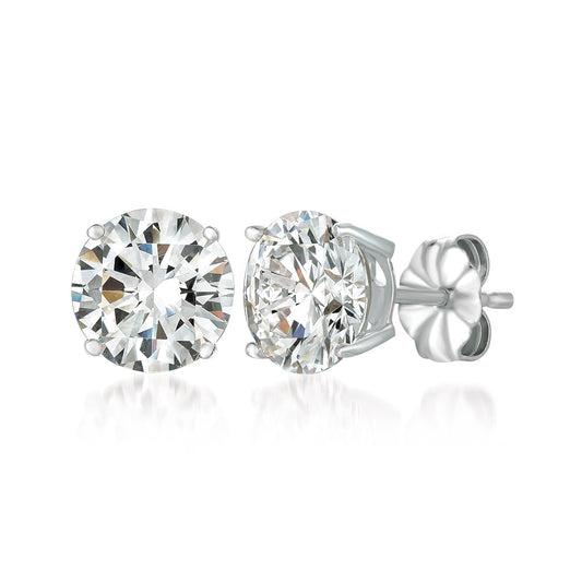 Crislu Solitaire Brilliant Stud Earrings Finished in Pure Platinum - 4.0 Cttw