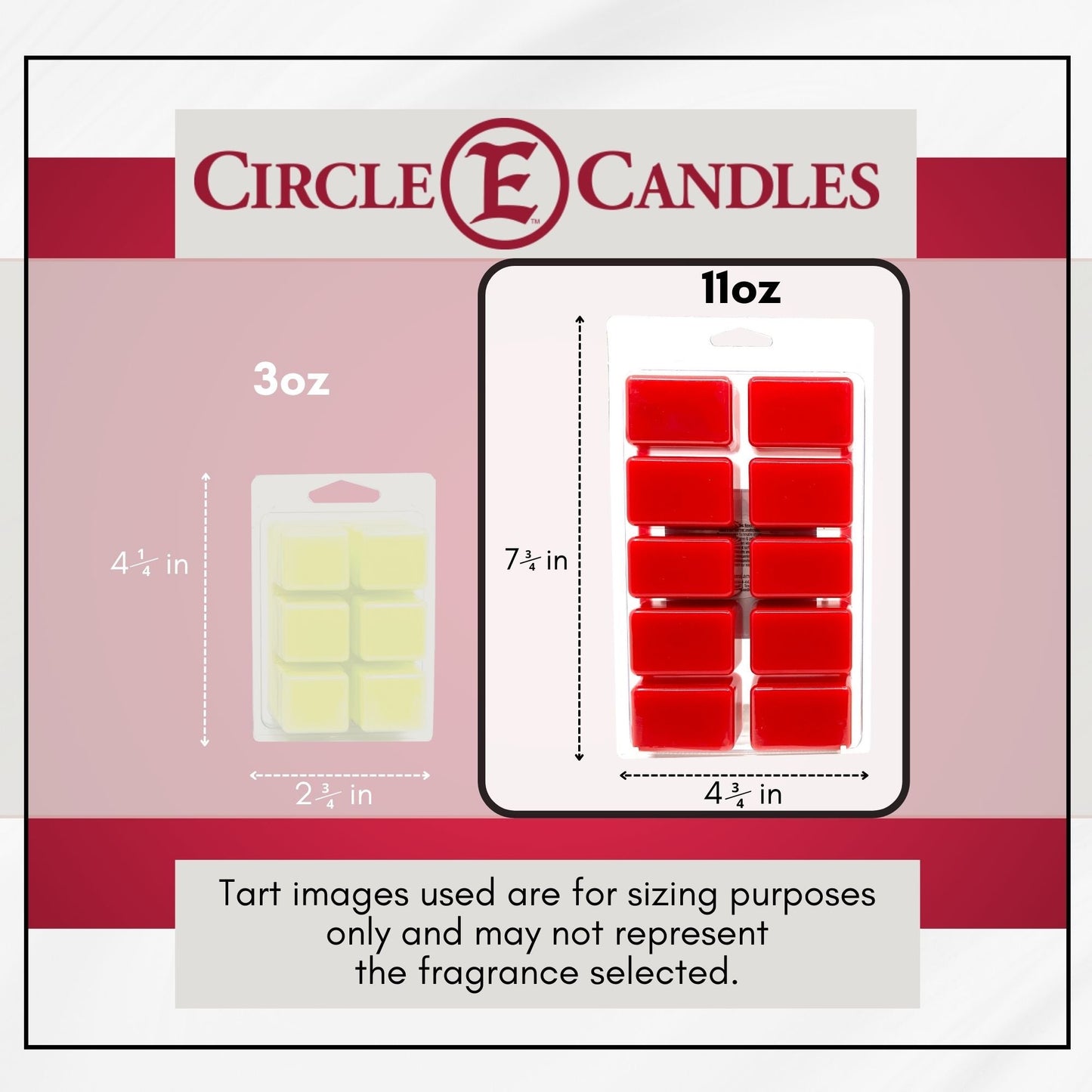 Circle E Candles Relative Size