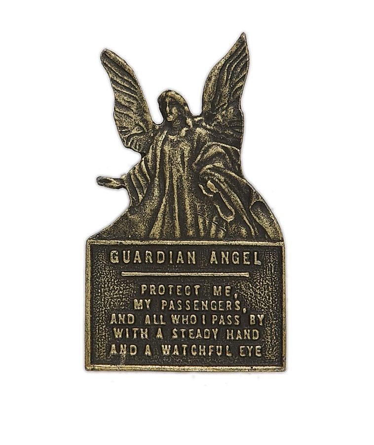 Extel Gold Pewter Guardian Angel Prayer Sun Visor Clip