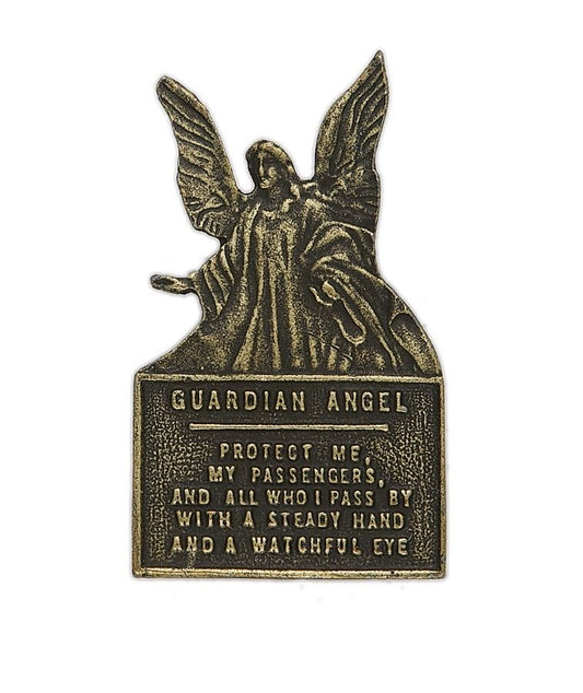 Extel Gold Pewter Guardian Angel Prayer Sun Visor Clip