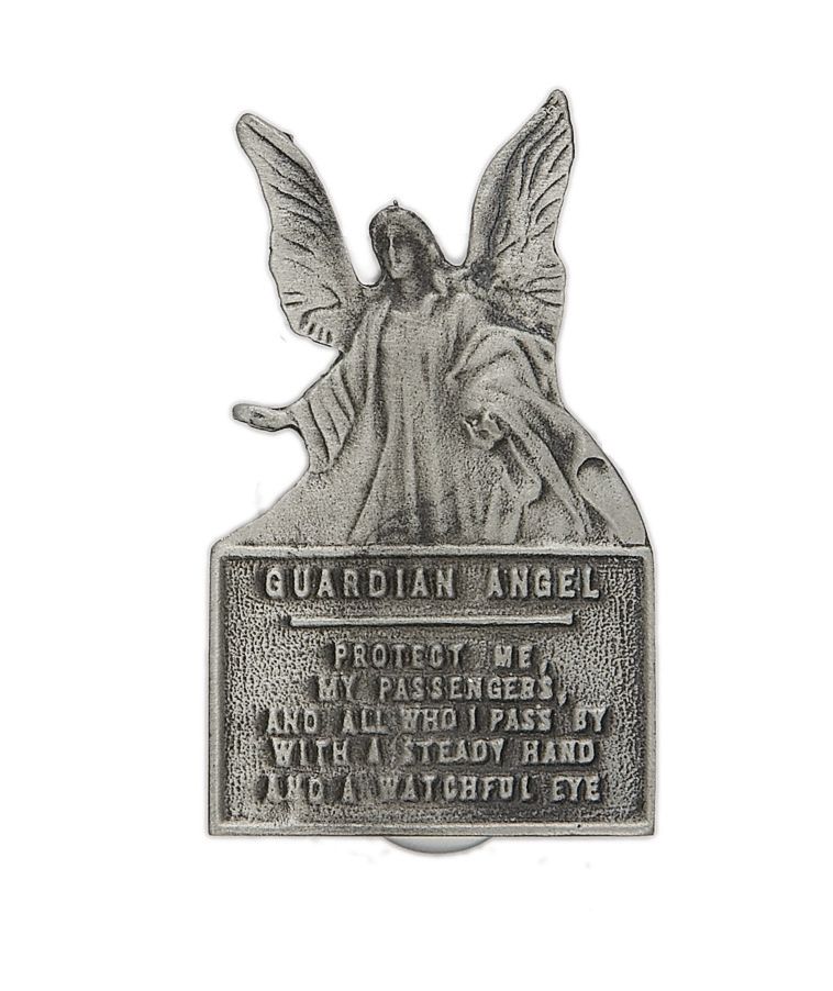 Extel Pewter Guardian Angel Prayer Sun Visor Clip for Car