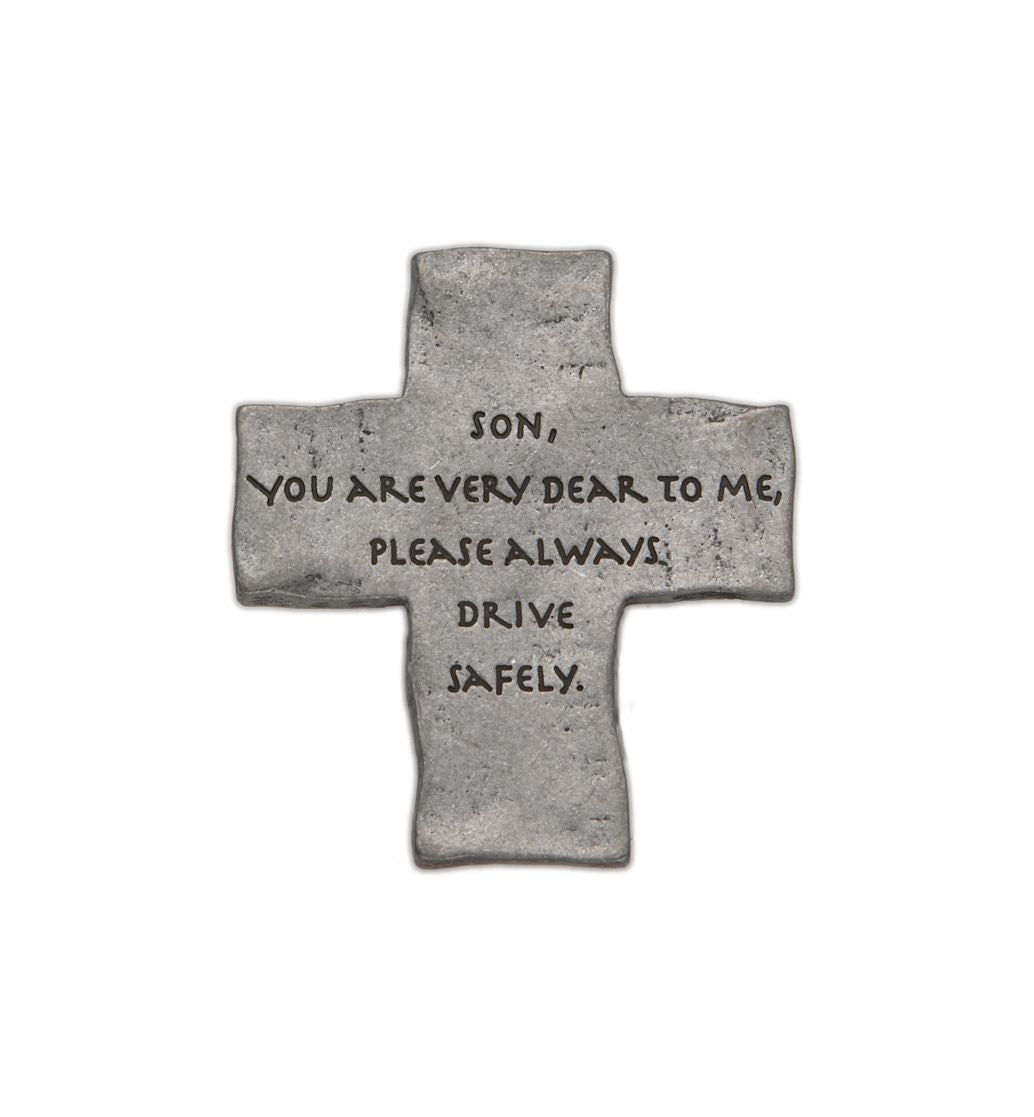 Extel Pewter Son Drive Safely Cross Sun Visor Clip