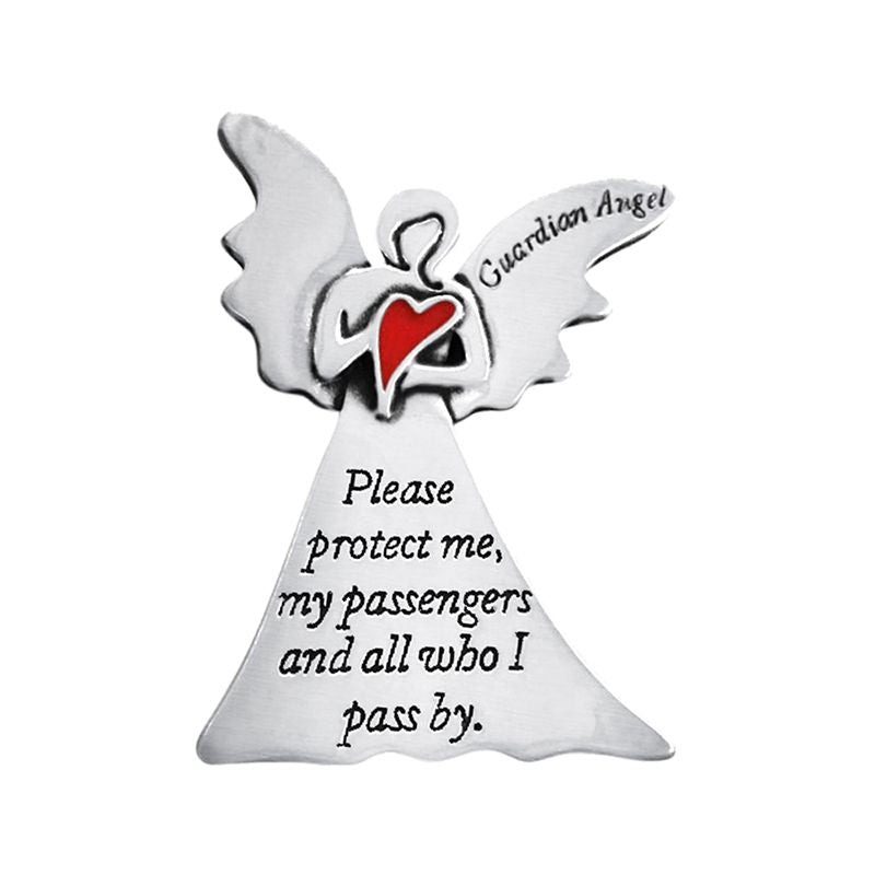 Extel Pewter Guardian Angel Please Protect Me Sun Visor Clip