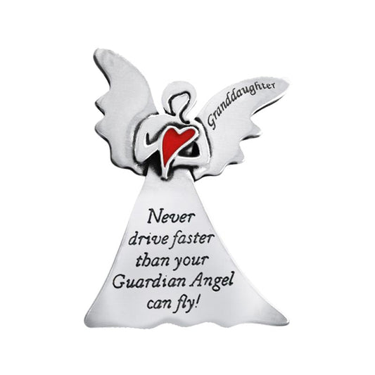 Extel Pewter Granddaughter Sun Visor Clip Guardian Angel
