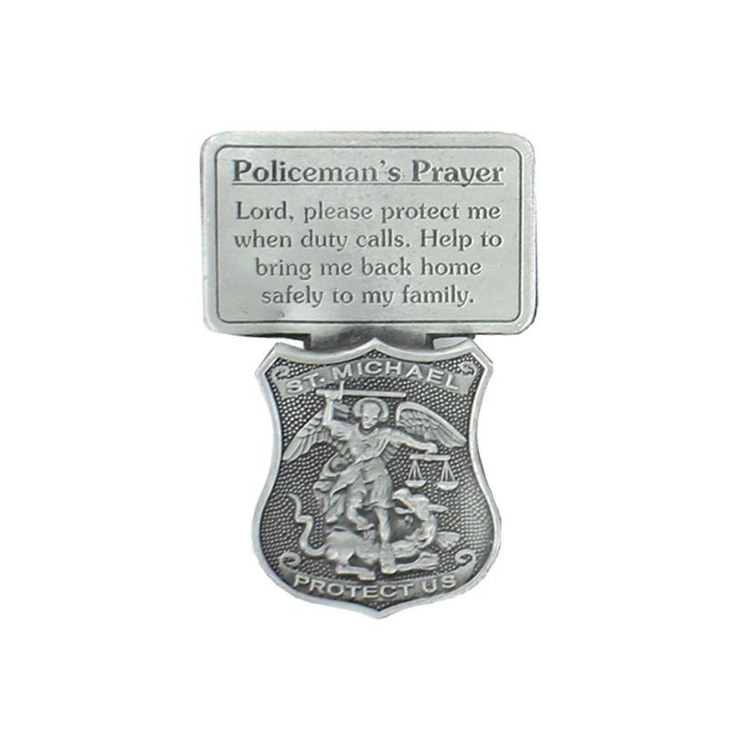 Extel Pewter St. Michael Policeman's Prayer Sun Visor Clip for Police Officer Car Truck