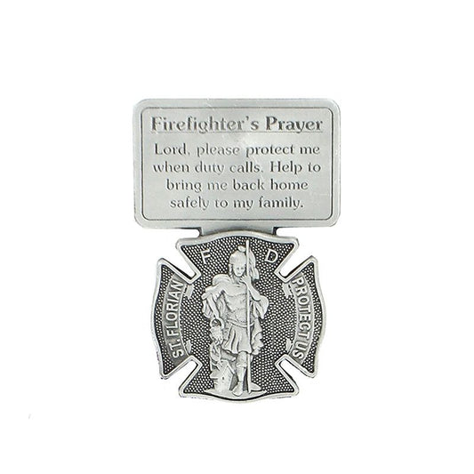 Extel Pewter St. Florian Firefighter's Prayer Sun Visor Clip