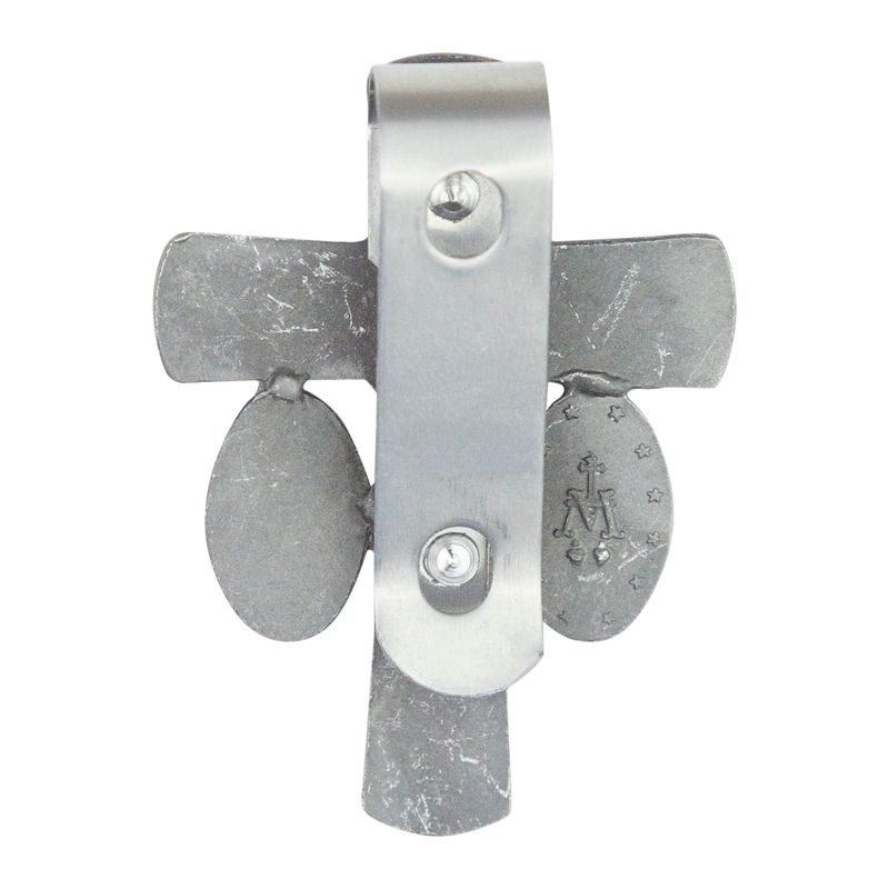 Extel Antiqued Pewter Trinity Crucifix Visor Clip Car Truck