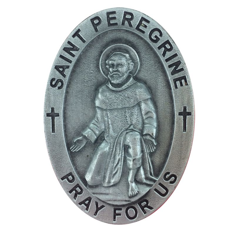 Extel Pewter Oval St. Peregrine Sun Visor Clip for Car Truck
