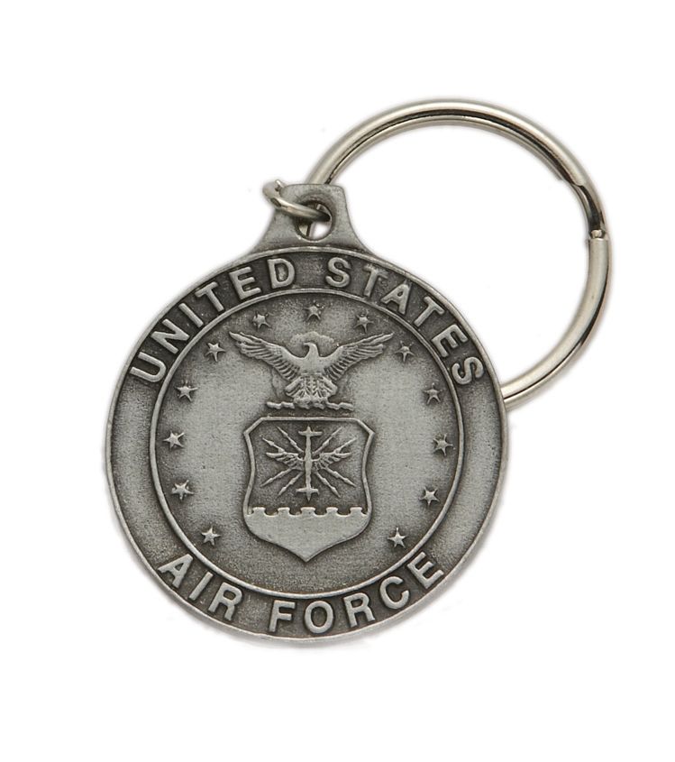 Extel Pewter Round St. Michael Air Force Key Chain
