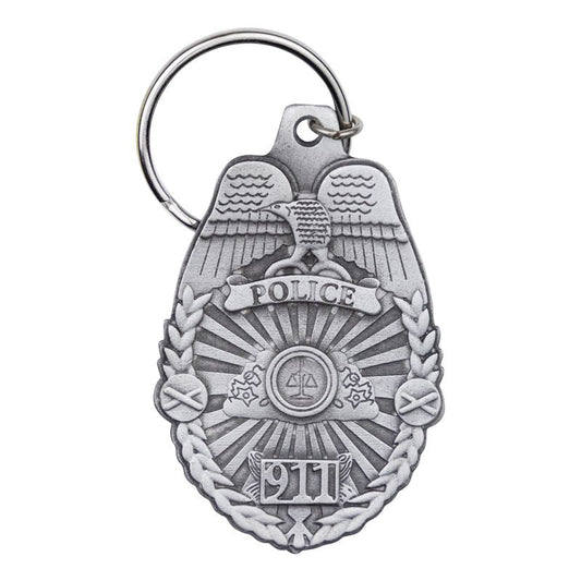 Extel Pewter Police Shield Key Chain