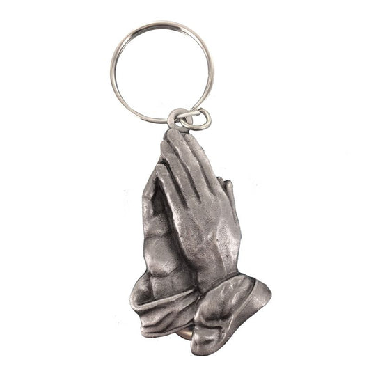Extel Pewter Serenity Praying Hands Key Chain
