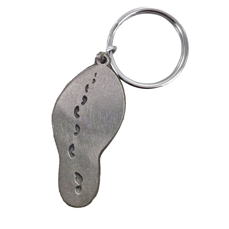 Extel Pewter Footprints in the Sand Key Chain