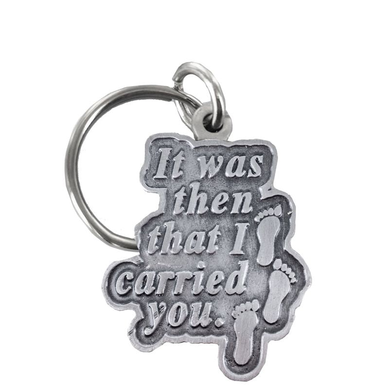 Extel Pewter Footprints in the Sand Key Chain