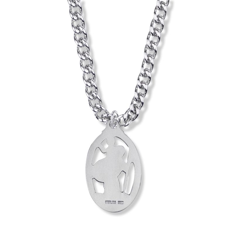 Extel Large Sterling Silver St. Christopher Medal Pendant