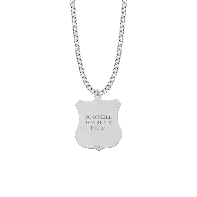 Extel Large Sterling Silver St. Michael Shield Medal Pendant