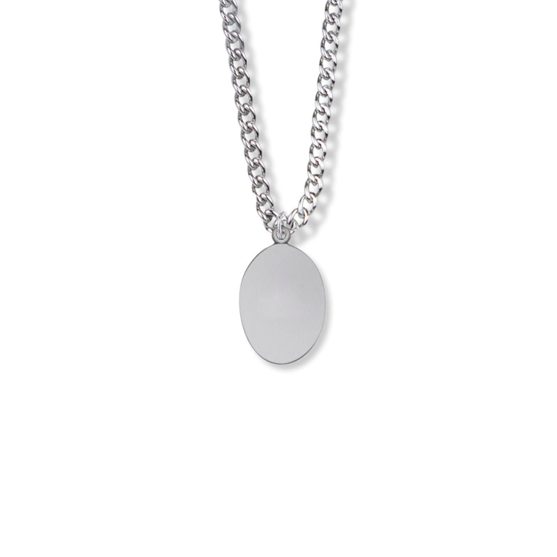 Extel Medium Sterling Silver Oval St Christopher Medal Pendant