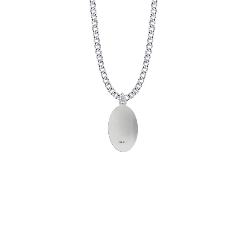 Extel Medium Sterling Silver Oval St. Jude Medal Pendant