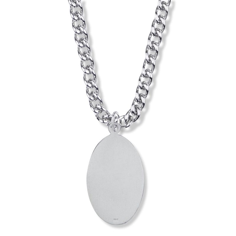 Extel Large Sterling Silver Oval St. Christopher Medal Pendant