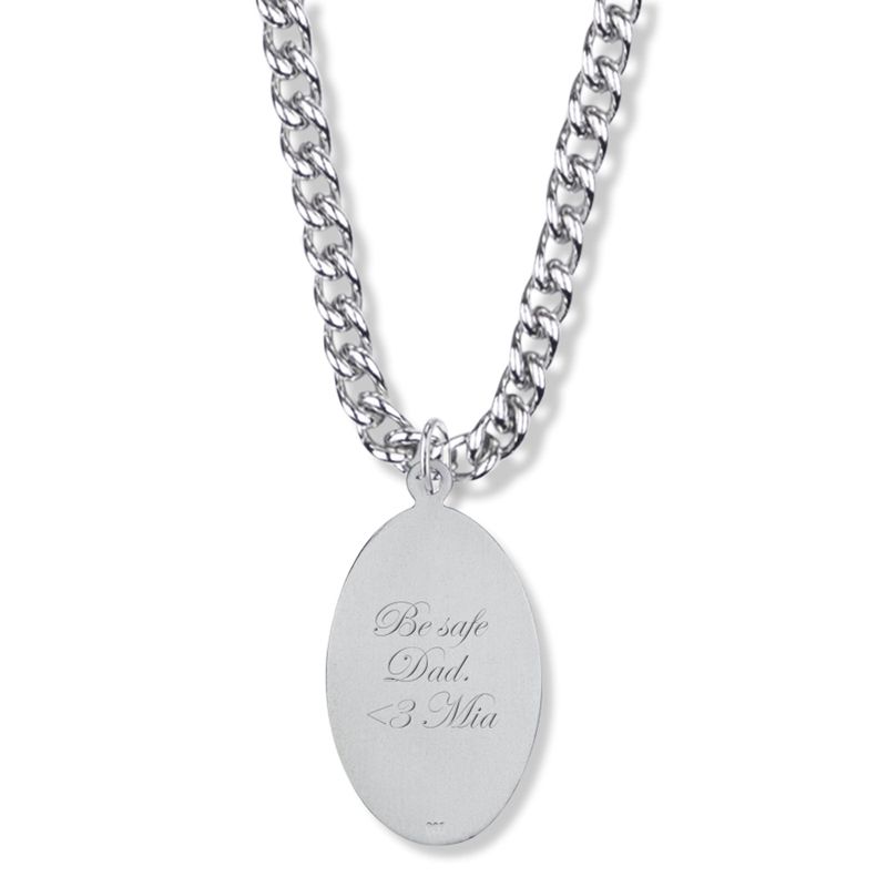 Extel Large Sterling Silver Oval St. Christopher Medal Pendant