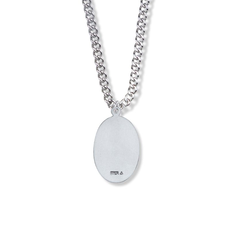 Extel Large Sterling Silver Oval St. Christopher Medal Pendant