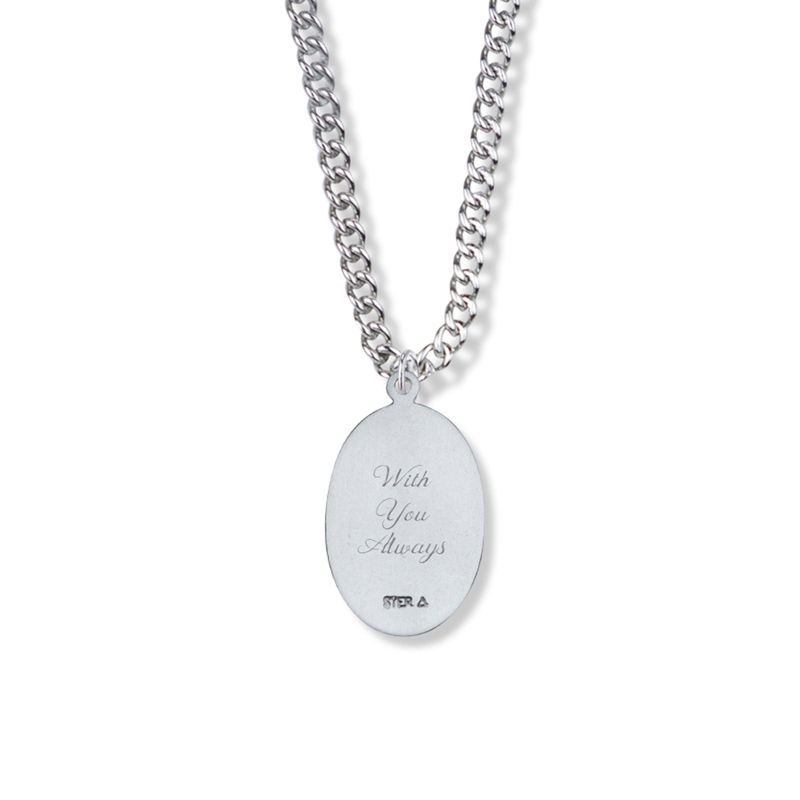 Extel Large Sterling Silver Oval St. Christopher Medal Pendant