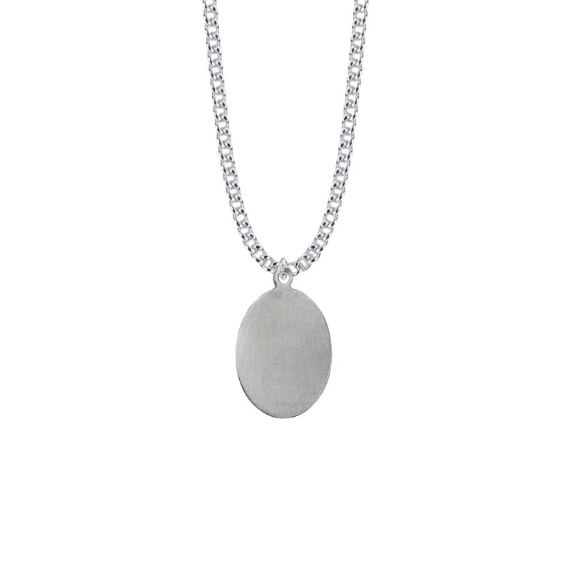Extel Large Pewter Oval Saint Michael Medal Pendant with Chain