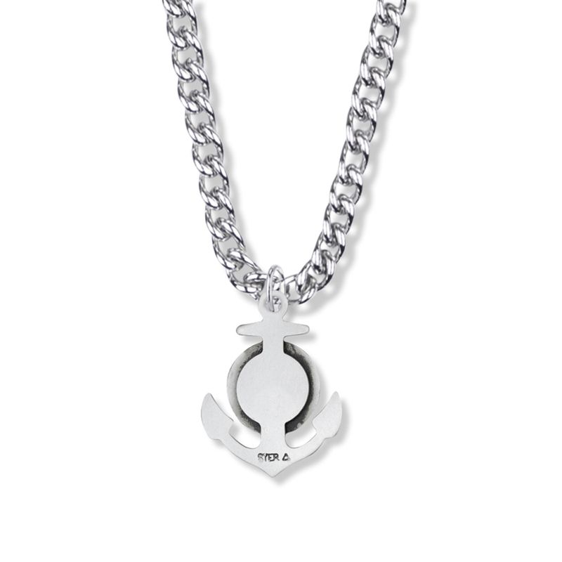 Extel Large Sterling Silver Anchor St. Christopher Pendant