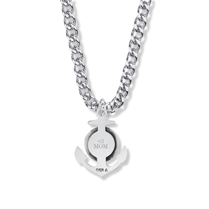 Extel Large Sterling Silver Anchor St. Christopher Pendant