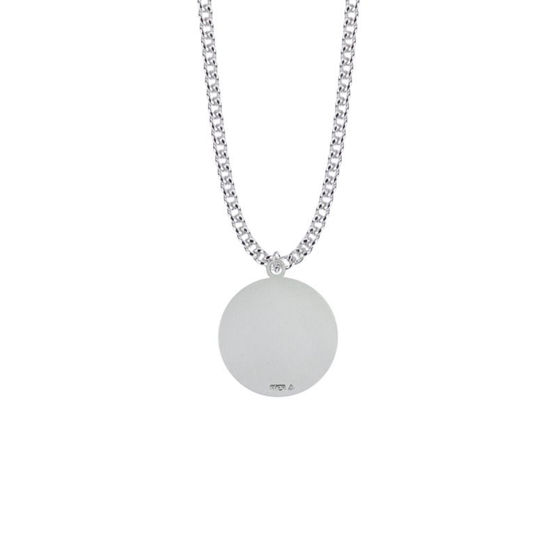 Extel Large Sterling Silver Round St. Michael Medal Pendant
