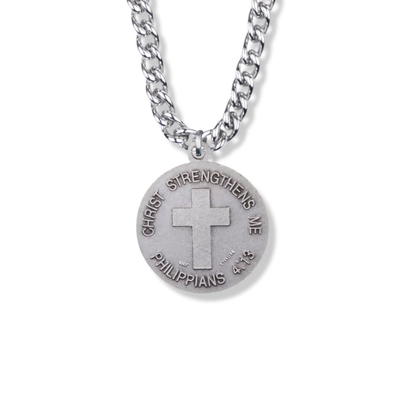 Extel Large Round Sterling Silver U.S. Navy Medal Pendant