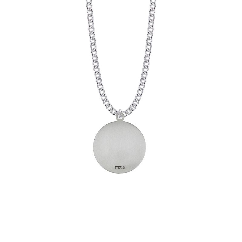 Extel Large Sterling Silver St. Luke Medal Pendant with Chain