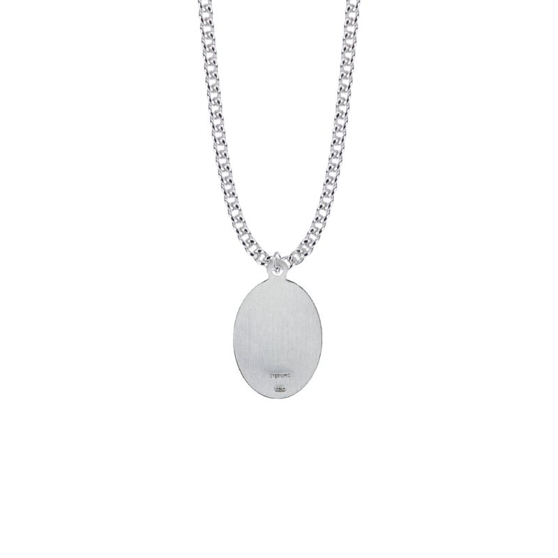 Extel Large Sterling Silver Oval St. Patrick Medal Pendant