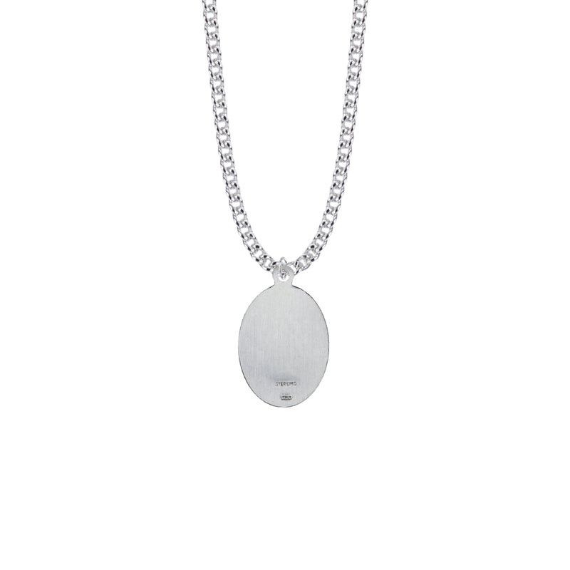 Extel Large Sterling Silver Oval St. Raphael Medal Pendant