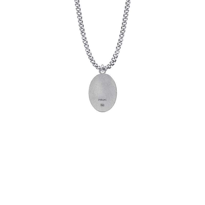 Extel Medium Sterling Silver Oval St. Lucy Medal Pendant