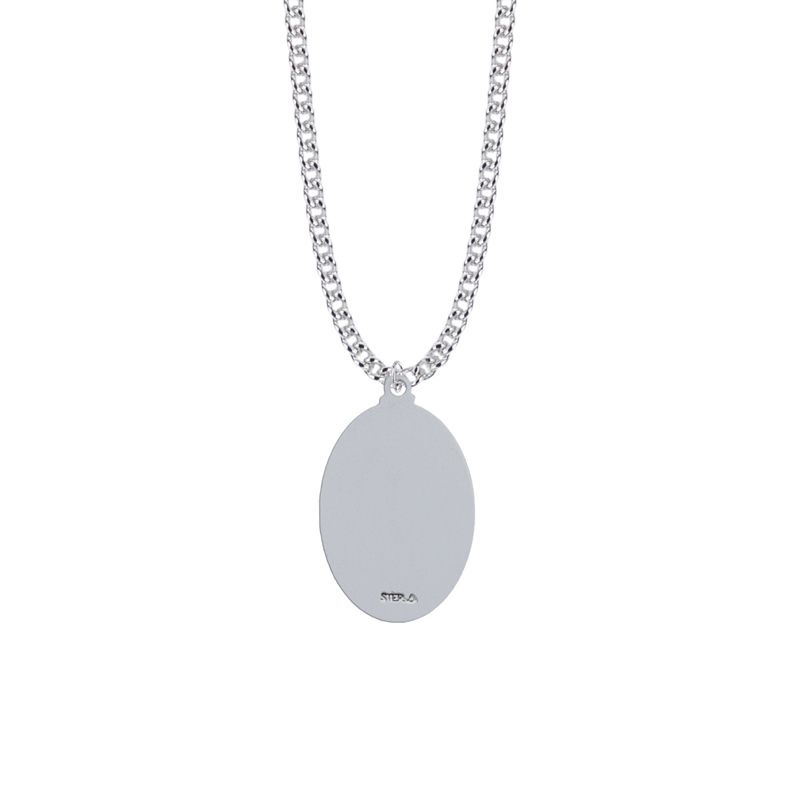 Extel Large Sterling Silver Oval St. Anthony Medal Pendant
