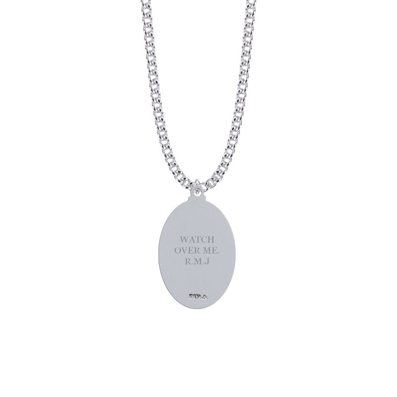 Extel Large Sterling Silver Oval St. Anthony Medal Pendant