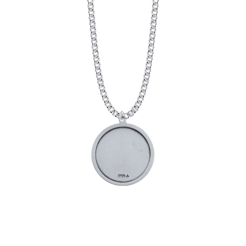 Extel Large Sterling Silver St. Jude Medal Pendant 24 Inch Chain