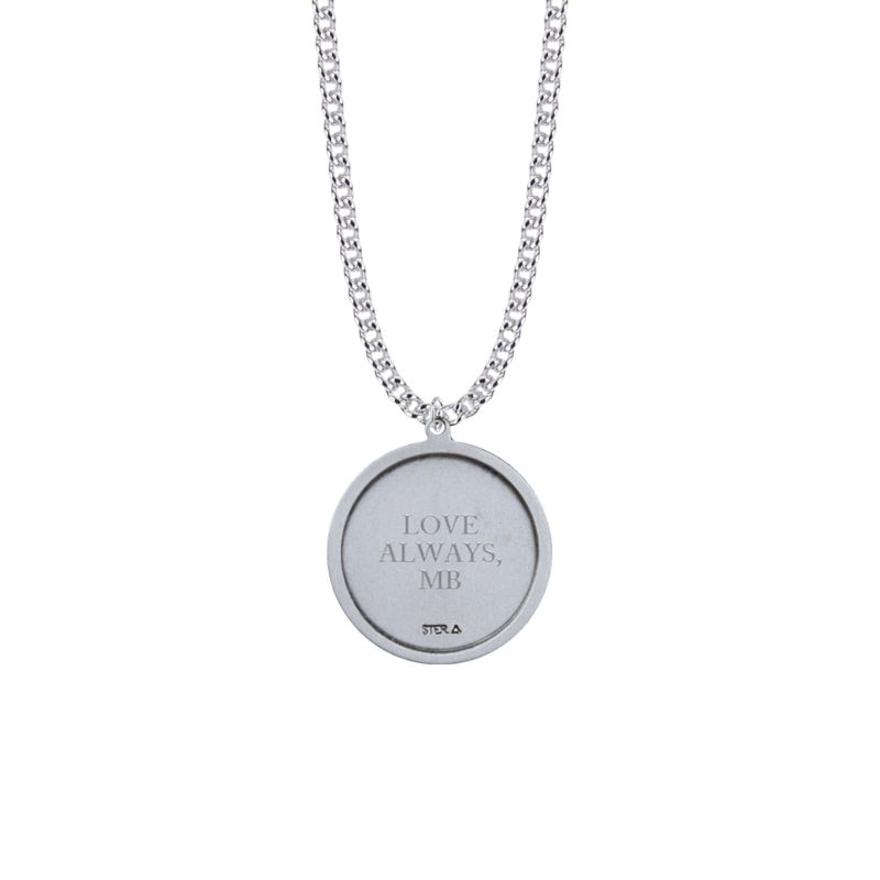 Extel Large Sterling Silver St. Jude Medal Pendant 24 Inch Chain
