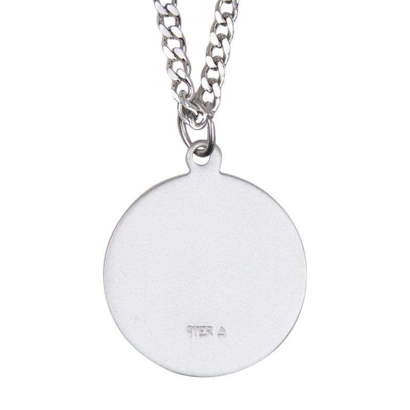 Extel Large Two-Tone Sterling Silver St. Peregrine Medal Pendant