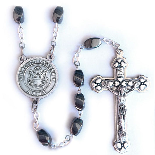 Extel Soldier of God Military Rosary 7mm Hematite Beads