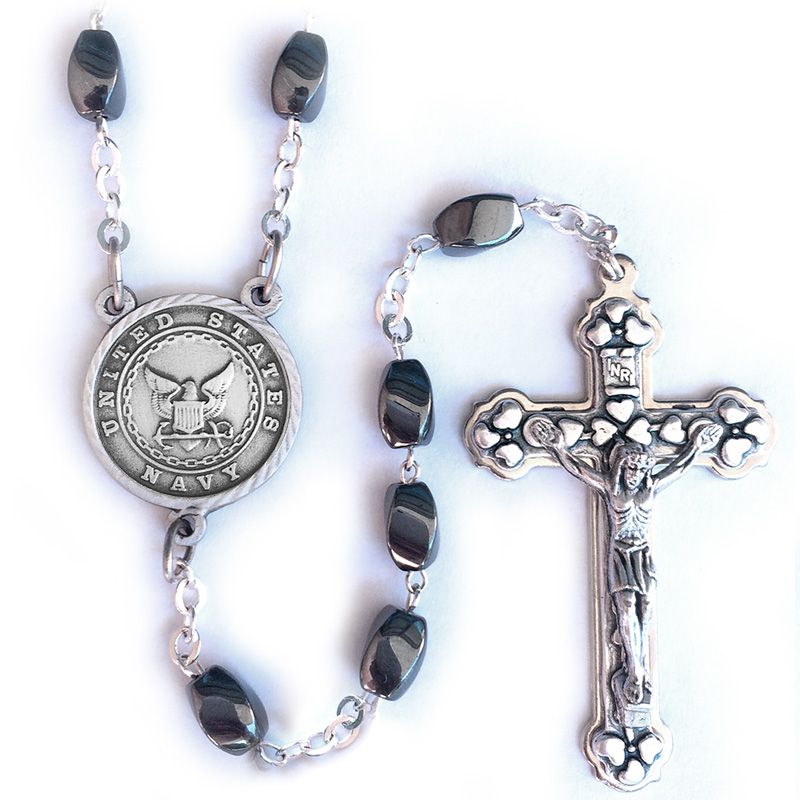 Extel Soldier of God Military Rosary 7mm Hematite Beads