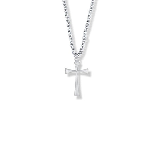 Extel Medium Silver Plated Girl Maltese First Communion Cross Pendant with 16" chain