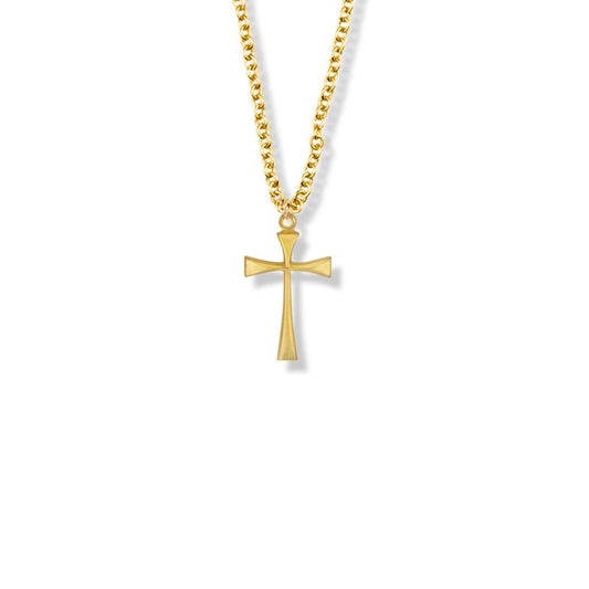 Extel Medium Brass Gold Plated Girl Maltese First Communion Cross Pendant with 16" chain