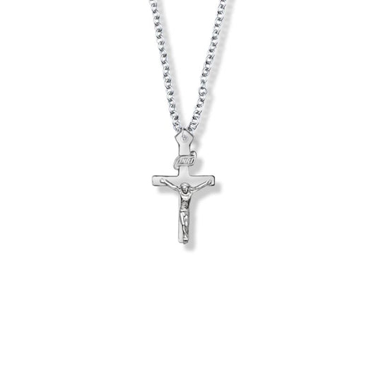 Extel Medium Pewter Girl First Communion Crucifix Pendant with 16" chain
