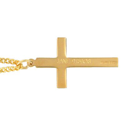 Extel Large 18KT Gold Plated Over Sterling Silver Beveled Inner Cross Pendant for Men