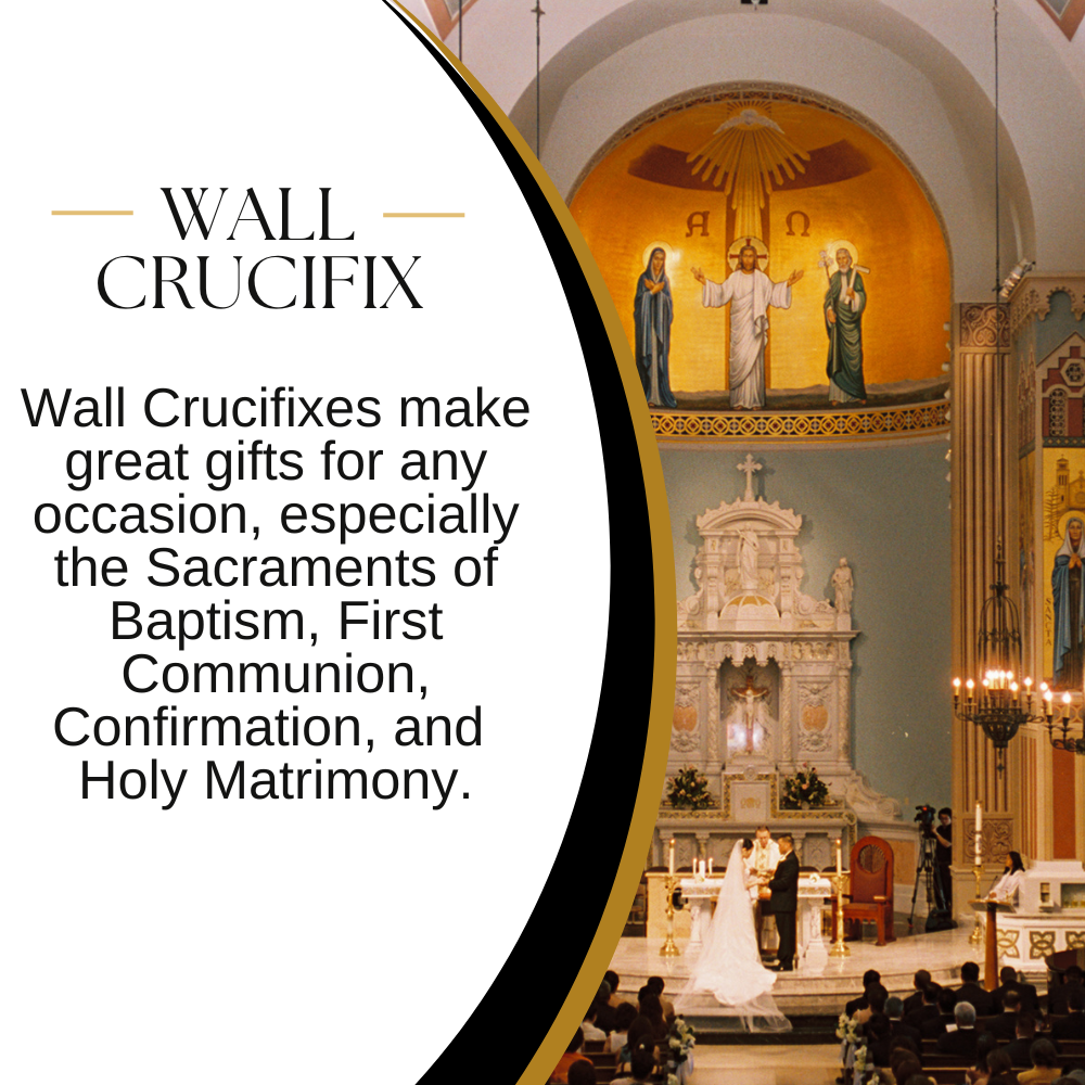 Medium Catholic Tutone Wood Wall Crucifix 8 Inch Decor