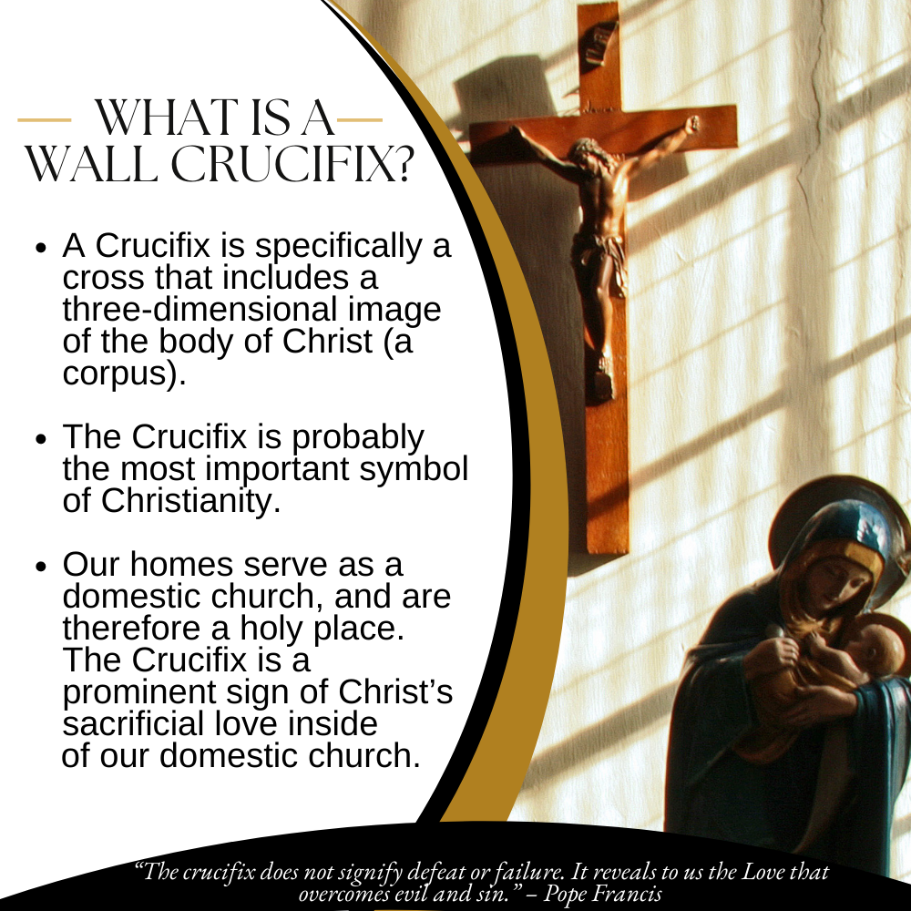 Medium Catholic Natural Cherry Wood Wall Crucifix 9 Inch
