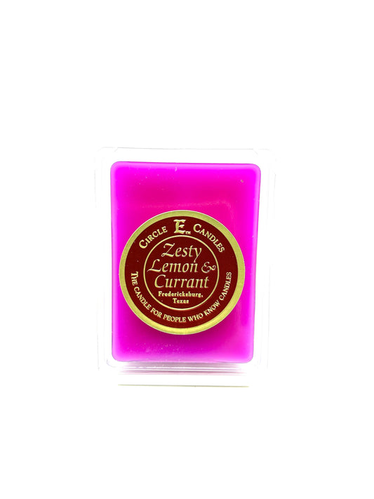 Circle E Candles Wax Melt Tart, Zesty Lemon and Currant Scent, Pack of 6 Tarts, Extra Small Size 3oz
